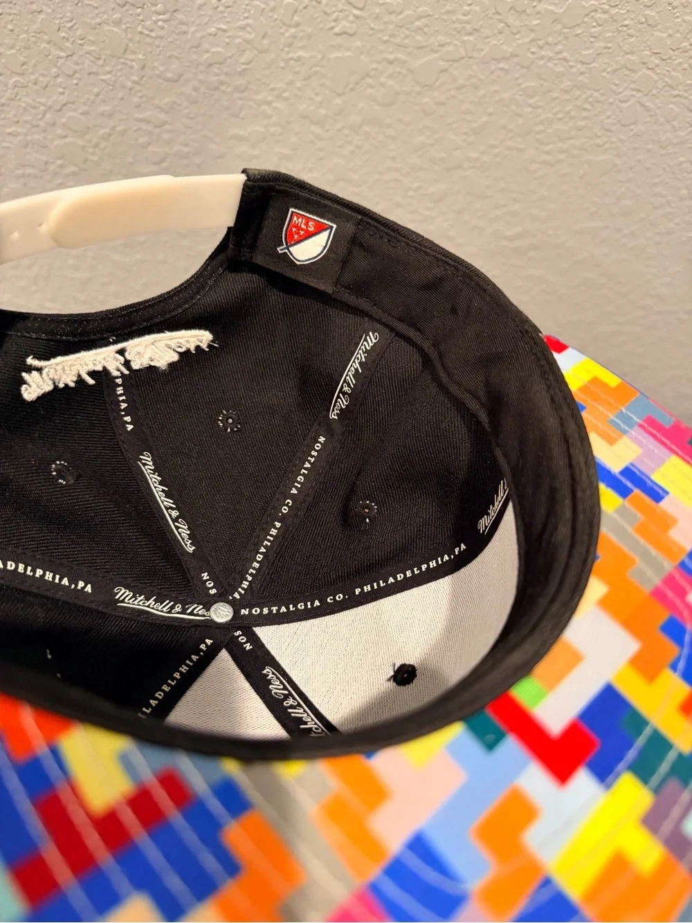 Mitchell & Ness Black Portland Timbers Snapback with Multicolor Pixel Brim